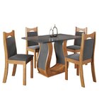 Mesa De Jantar Retangular Meiry 1,20x80 Com 4 Cadeiras Dalas