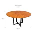 Mesa De Jantar Retangular Mika Madeira Maciça Preta 137 Cm