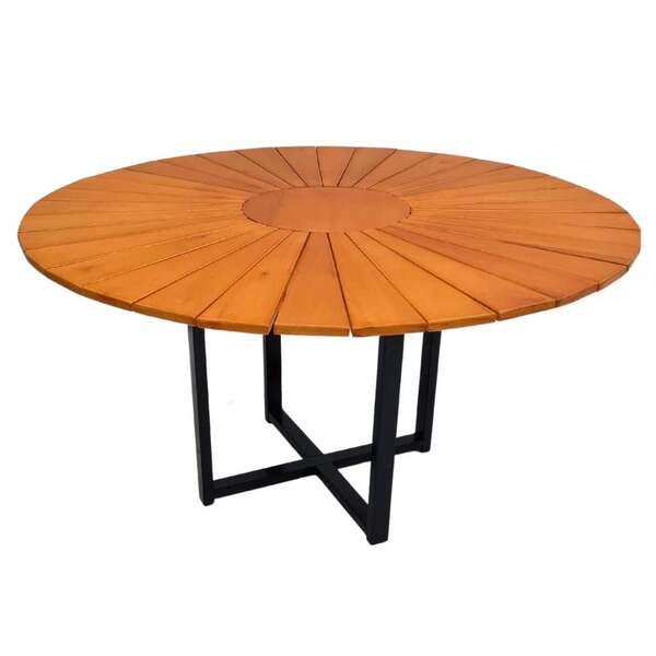 Mesa De Jantar Retangular Mika Madeira Maciça Preta 137 Cm