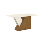 Mesa De Jantar Retangular Nira 160 Cm Nature E Off White Cant
