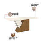 Mesa De Jantar Retangular Nira 200 Cm Nature E Off White Com