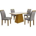 Mesa De Jantar Retangular Pampulha Serigrafado Imbuia Mel E B