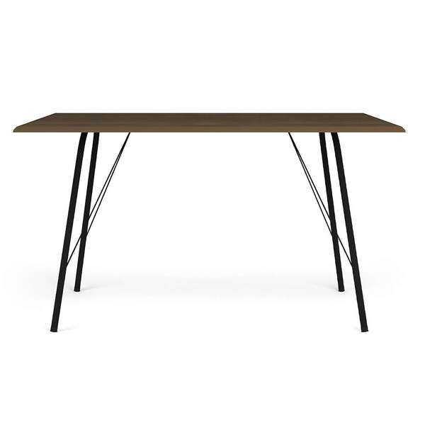 Mesa De Jantar Retangular Paraty Amêndoa E Preta 120 Cm