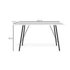 Mesa De Jantar Retangular Paraty Branca E Preta 120 Cm