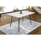 Mesa De Jantar Retangular Paraty Branca E Preta 120 Cm