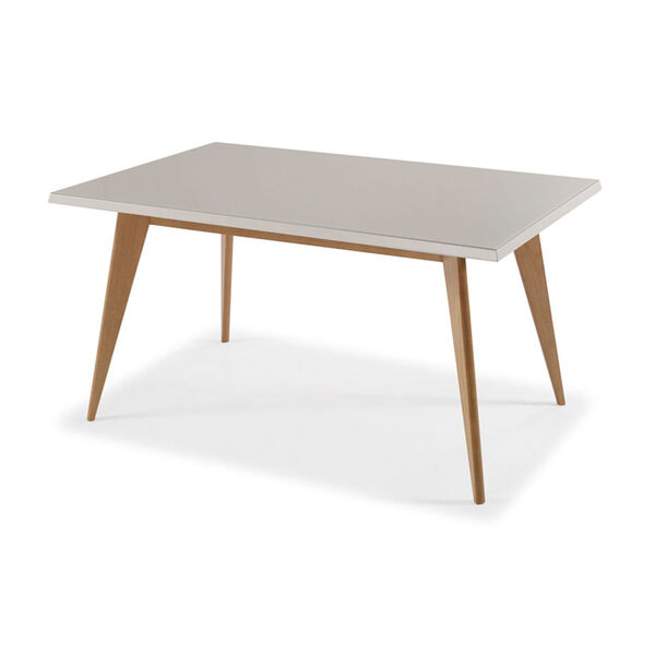 Mesa De Jantar Retangular Pirangi Com Tampo De Vidro Fendi Ba