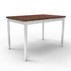 Mesa De Jantar Retangular Riviera Cromada E Castanho 120 Cm