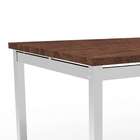 Mesa De Jantar Retangular Riviera Cromada E Castanho 120 Cm
