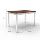 Mesa De Jantar Retangular Riviera Cromada E Castanho 120 Cm