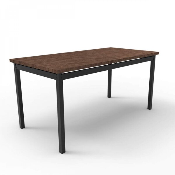 Mesa De Jantar Retangular Riviera Preto/castanho Rústico