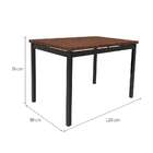 Mesa De Jantar Retangular Riviera Preto/castanho Rústico