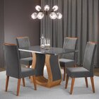 Mesa De Jantar Retangular Salin Com 4 Cadeiras Madeira Maciça