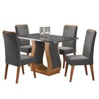 Mesa De Jantar Retangular Salin Com 4 Cadeiras Madeira Maciça