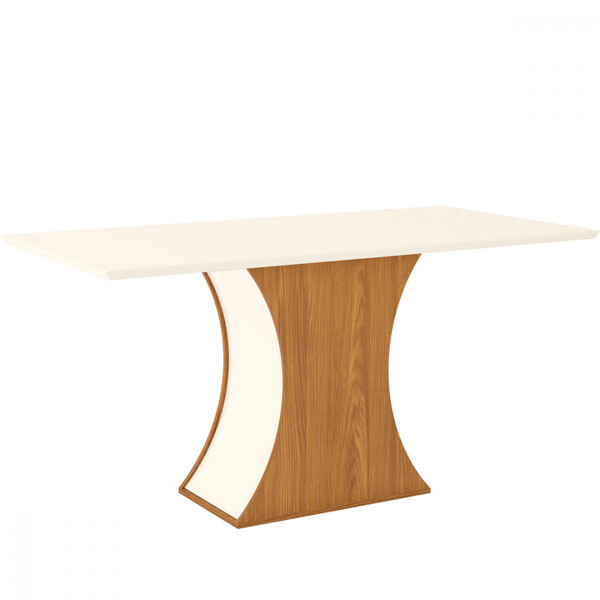 Mesa De Jantar Retangular Selena Off White E Nature 160 Cm