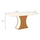 Mesa De Jantar Retangular Selena Off White E Nature 160 Cm