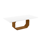 Mesa De Jantar Retangular Sophia 180x100 Cm Branco Com Base D
