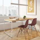 Mesa De Jantar Retangular Stanford Natural E Branca 160 Cm