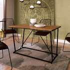 Mesa De Jantar Retangular Steel Wood Noce Oro E Preta 130 Cm