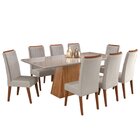 Mesa De Jantar Retangular Sylk Com 8 Cadeiras Madeira Maciça