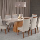 Mesa De Jantar Retangular Sylk Com 8 Cadeiras Madeira Maciça