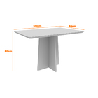 Mesa De Jantar Retangular Tampo Com Vidro Angra 120 Cm Preto