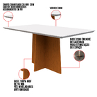 Mesa De Jantar Retangular Tampo Com Vidro Angra 135 Cm Off Wh