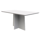 Mesa De Jantar Retangular Tampo Com Vidro Angra 160 Cm Off Wh