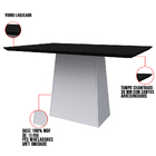Mesa De Jantar Retangular Tampo Com Vidro Bella 120 Cm Preto