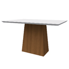 Mesa De Jantar Retangular Tampo Com Vidro Bella 135 Cm Off Wh