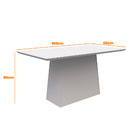 Mesa De Jantar Retangular Tampo Com Vidro Bella 160 Cm Off Wh