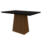 Mesa De Jantar Retangular Tampo Com Vidro Ester 160 Cm Preto
