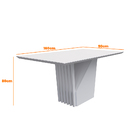 Mesa De Jantar Retangular Tampo Com Vidro Lita 160 Cm Preto B