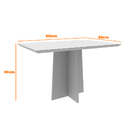 Mesa De Jantar Retangular Tampo Com Vidro Sabrina 120 Cm Off