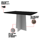 Mesa De Jantar Retangular Tampo Com Vidro Sabrina 160 Cm Pret