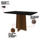 Mesa De Jantar Retangular Tampo Com Vidro Sabrina 160 Cm Pret