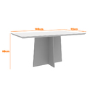 Mesa De Jantar Retangular Tampo Com Vidro Sabrina 160 Cm Pret