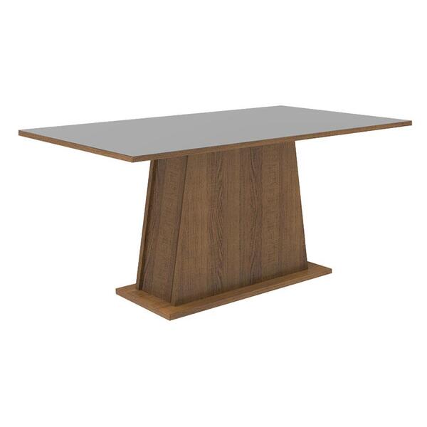 Mesa De Jantar Retangular Tampo De Madeira Rustic/cinza 5364