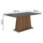 Mesa De Jantar Retangular Tampo De Vidro Rustic/preto 5364 Ma