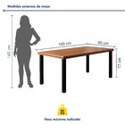 Mesa De Jantar Retangular Tampo Em Madeira Maciça 160x90cm At