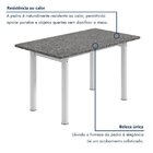 Mesa De Jantar Retangular Tampo Granito 120x75cm Ocre/branco