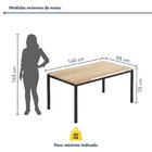 Mesa De Jantar Retangular Tampo Madeira Maciça 160cmx85cm Sma