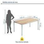 Mesa De Jantar Retangular Tampo Madeira Maciça 160cmx85cm Sma