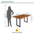 Mesa De Jantar Retangular Tampo Madeira Maciça Ripado 160x90c