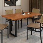 Mesa De Jantar Retangular Tampo Madeira Maciça Ripado 160x90c