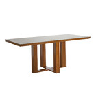 Mesa De Jantar Retangular Tampo Mdf E Vidro 160cm Lottus