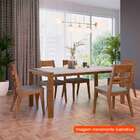 Mesa De Jantar Retangular Trama Branca E Garapa 180 Cm