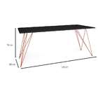 Mesa De Jantar Retangular Trama Preta E Cobre 140 Cm