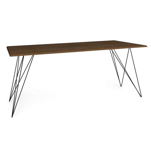 Mesa De Jantar Retangular Trama Preta E Marrom 140 Cm