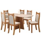 Mesa De Jantar Retangular Trapiche Com 6 Cadeiras Dalas Mel/b