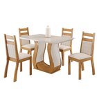 Mesa De Jantar Retangular Vic 120x80cm Com 4 Cadeiras Sicilia